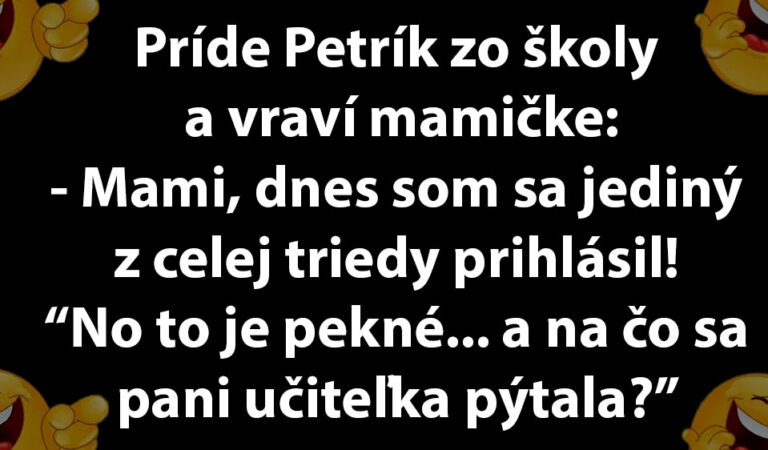 TOPVTIP: Chlapček sa chváli mamine, že sa v škole jediný prihlásil…