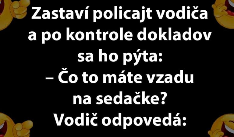 VTIP DŇA: Policajt sa pýta vodiča, načo slúži termoska…