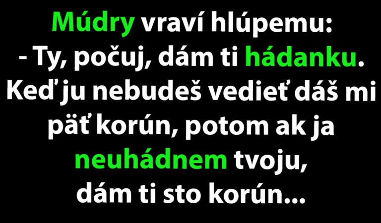 TOPVTIP: Múdry chlapík dáva hádanku hlúpemu…