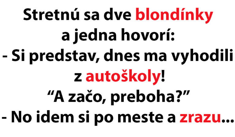 VTIP DŇA: Blondínka hovorí kamarátke, za čo ju vyhodili z autoškoly…