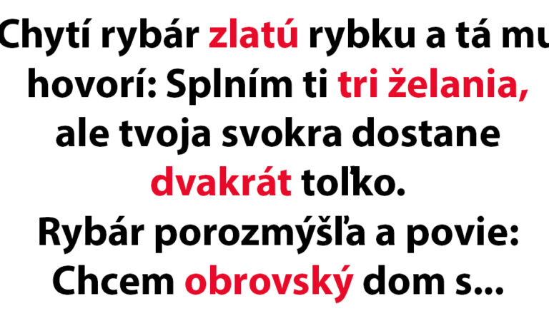 Muž má kruté želanie na zlatú rybku…(TOPVTIP)