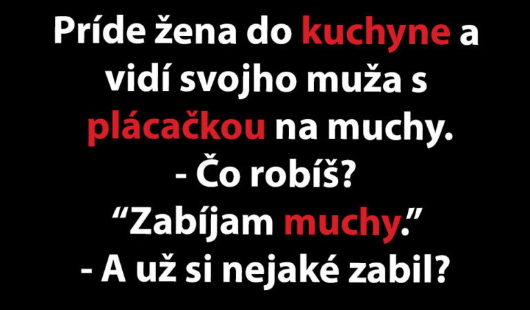 Žena prichytí manžela v kuchyni s plácačkou na muchy…(TOPVTIP)