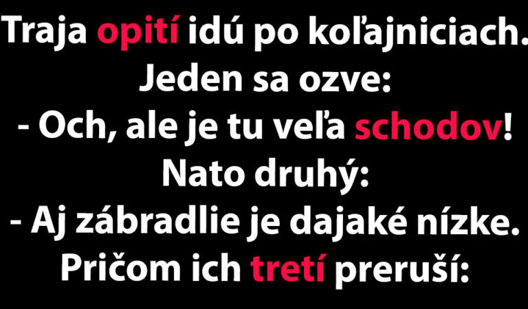 TOPVTIP: Traja ožratí chlapi sa rozhodli ísť na koľajnice…