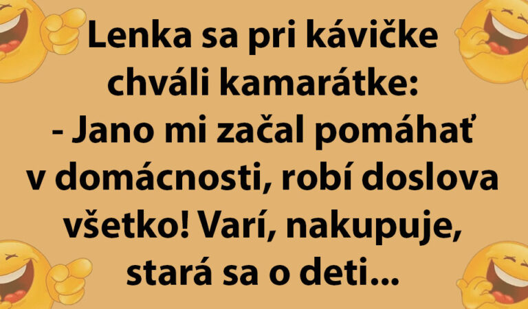 Žena vychvaľuje svojho manžela, ako jej pomáha v domácnosti…(MEGAVTIP)