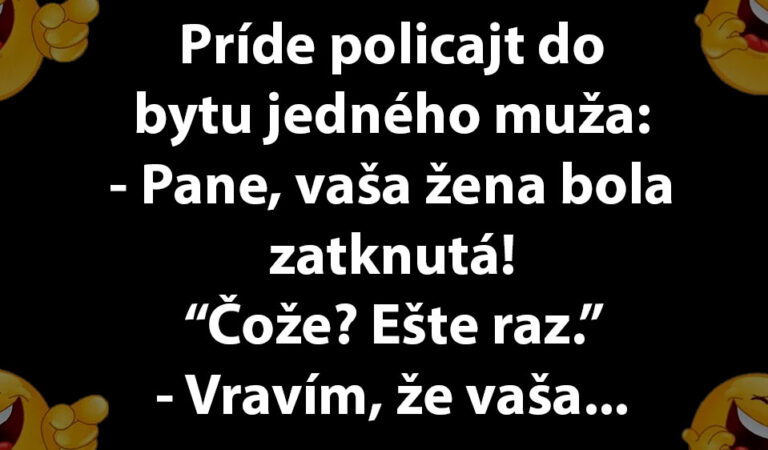 VTIP DŇA: Policajt oznamuje mužovi, že je jeho žena zatknutá…